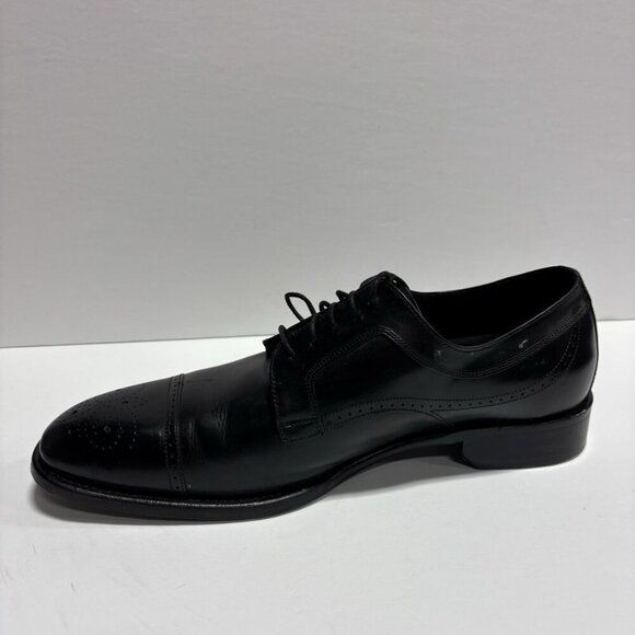 Johnston & Murphy Men’s Ellsworth Cap Toe Black Leather Dress Shoes, Size 12 M main image 5